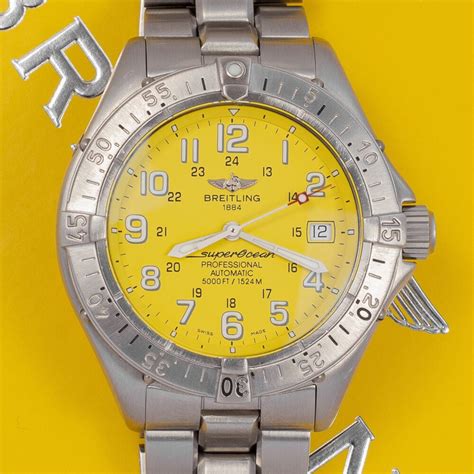 breitling superocean yellow dial a17345|breitling a17345 specs.